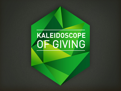Kaleidoscope concept geometric glow green kaleidoscope logo non profit