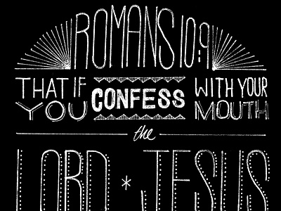 Romans 10:9 [1] confess design free hand hand illustrate jesus lord romans sketch type typography verse