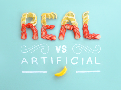 Food Type - Real chalk food type fresh fruit hand lettering illustrate lettering real strawberry type typography vs