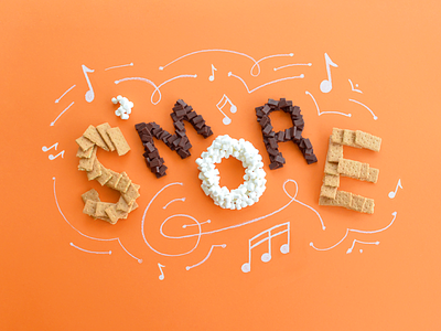 Food Type - Smore chalk chocolate dq food type food typography graham cracker hand lettering hand made lettering marshmallow music typography