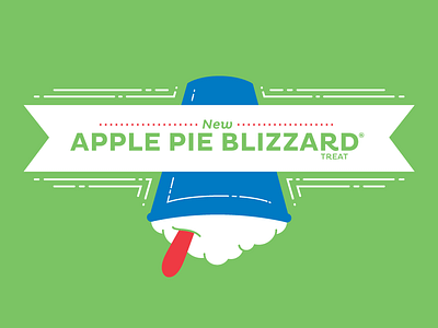 Apple Pie Blizzard - DQ banner design details flourish ice cream illustrate illustration spoon tshirt type