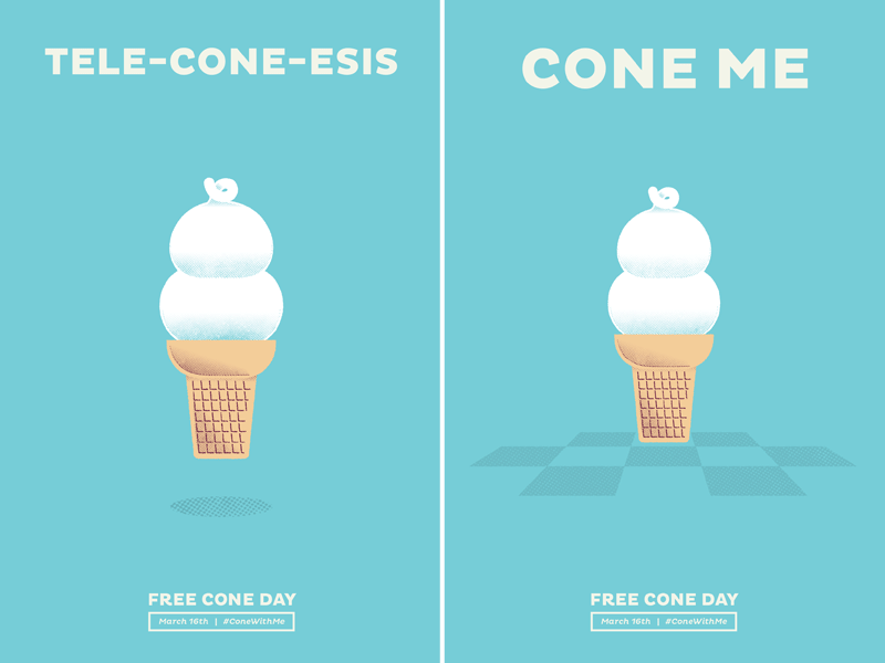 Cone With Me | Posters cone design dq gif ice cream illustrate illustration poster pune