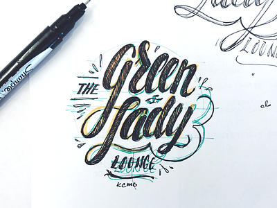 Green Lady green green lady hand lettering kcmo lettering logo process script tmoneydesign type typography