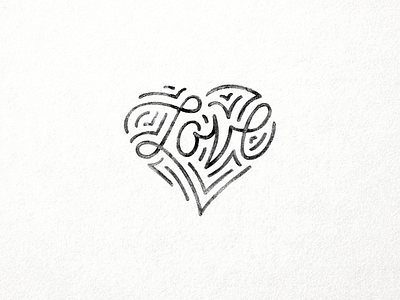 Love hand letter heart lettering line logo love mono type script tmoneydesign typography