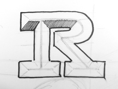 R | Rough Sketch lettering pen and ink r tmoney typography