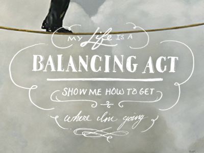 A Balancing Act lettering tmoney