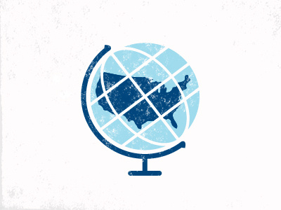 Globe - US blue globe infographic screen print texture usa vector