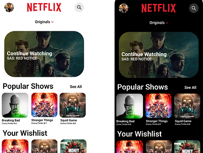 Netflix Mobile App0 figma graphic design mobile app netflix ui