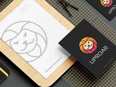 UPROAR abstrac animal branding creative design elegant graphic design head icon illustration king lion logo media modern simple technology ui wild