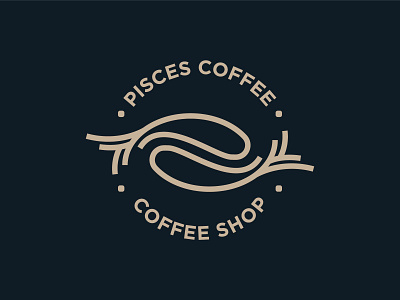 PISCES COFFEE abstrac branding creative design elegant graphic design icon illustration logo ui