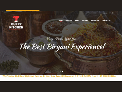 Curry Kitchen - Hospitality Industry branding brochure design graphic design logo menu design php ui ux vector