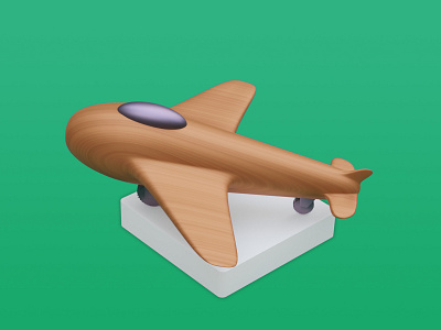 Wooden Plane - Icon Pack 3d blender design figma graphic design icon motion graphics png ui webflow
