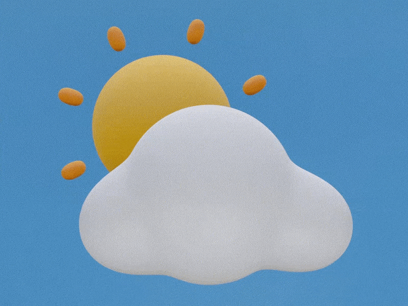 Some Sunshine From the Weatherman 3d beach blender design figma icon illustration logo ui webflow