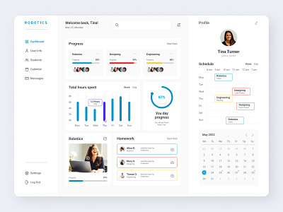 Dashboard User Interface UI artschool webdesign uxui design dashboard design edtech product education information panel khmeliardesign minimal ui ux web