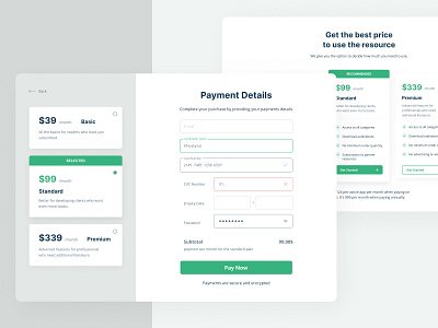 User Interface design for form of payment artschool webdesign uxui design design for form of payment khmeliardesign minimal pay a subscription payment order ui user user experience ux uxui design web