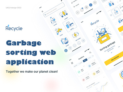 Garbage sorting Web application analytics application branding crm systems design garbage sorting illustration khmeliardesign logo minimal mobiledesign recycling sorting ui uidesign ux uxdesign web web application weddesign