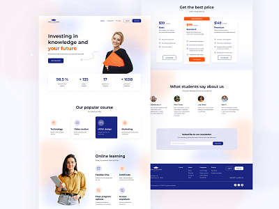 Educational courses landing page