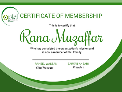 Certificate of Membership