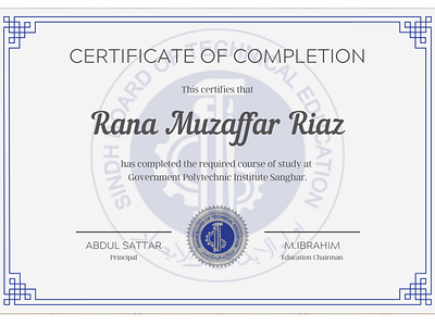 Certificate of Completion