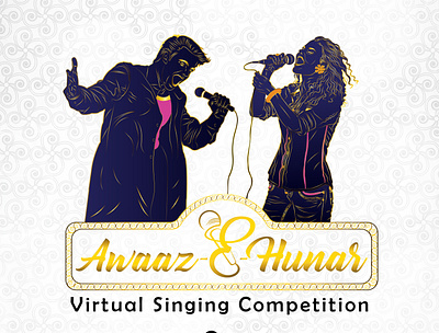Man Women Singing Illustration illustratio illustration logo singing illustration vector