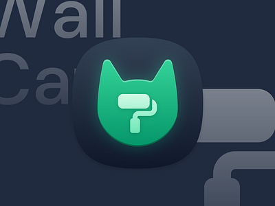 WallCat app icon android app depth gradient icon wallcat