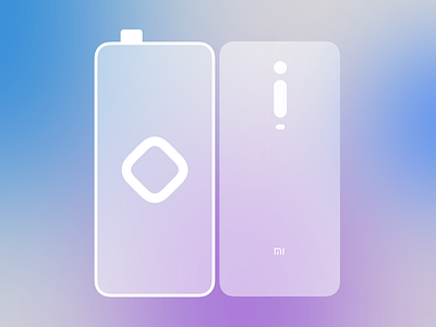 Glassmorphic Mi 9T android design glassmorphism illustration phone sketch xiaomi