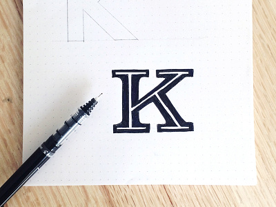 k hand lettering handwritten k type typography