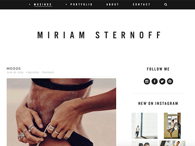 miriam sternoff // web design black blog design fashion minimal web web design white