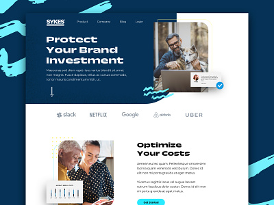 More Brand Exploration blue brand brand indentity branding clover shape dots landing page rounded corner scribbles ui vector
