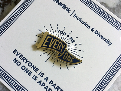 Everyone Pin and Letter-pressed Card-back