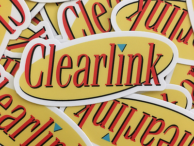 Clearlink Sticker 90s retro seinfeld serif sticker yellow