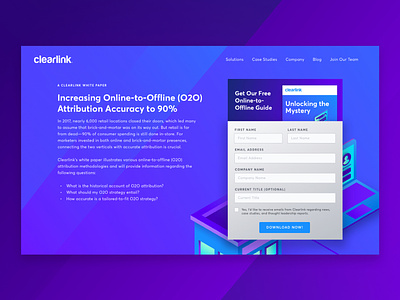 Form Landing Page form isometric landing page purple white paper