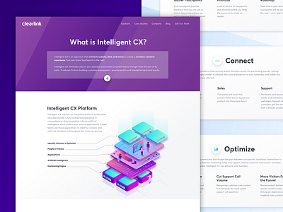 Intelligent CX Landing Page diagram icx intelligent cx isometric landing page platform purple