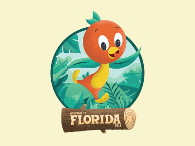 Welcome To Florida disney disney world florida jungle log orange bird vector