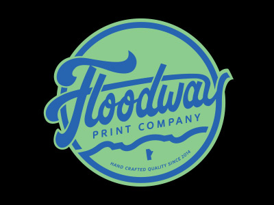 Floodway Print Co. branding canada floodway identity logo screen printing winnipeg wordmark