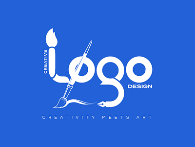 Creativity Meets Art design flat logo graphic design illustration logo logo design minimal logo