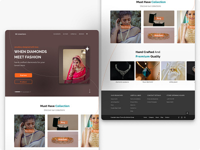 Diamond Jewellery landing page branding design ui ux