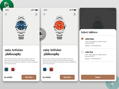 Watch Design app cart design green orange prototype red rolex ui ux watch