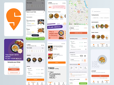 Swiggy app Design - Schedule your orders app branding design food map meals redesign schedule swiggy ui ux