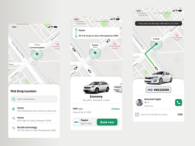 Car booking app design app booking branding car design ola redesign uber ui ux
