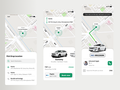 Car booking app design