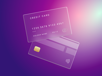 Glassmorphism Credit Card Design credit card design glass glass effect glassmorphism purple trending ui visa card