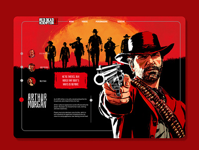 Red dead Redempation 2 landing page UI design figma landing page ui ux website