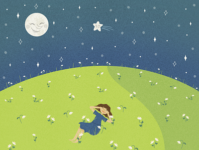 Friends With The Moon cute illustration cute illustrations cute style design digital creator digital design digital drawing digital illustration digital illustrator doodles illustration