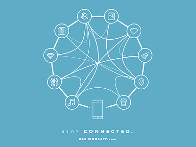 Stay Connected. icons illustration poster t-shirt
