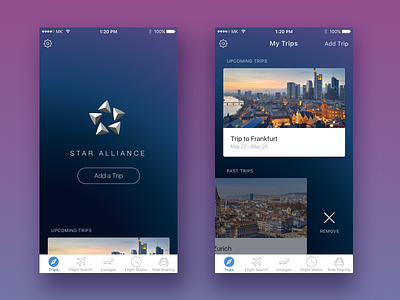 Star Alliance iOS App app travel ui ux