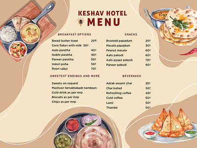 Local hotel menu 4 design graphic design hotel menu illustration india indian menu menu photoshop vector