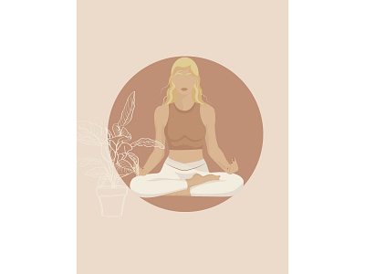 Girl in lotus position design drawing faceless girl faceless style girl girl in lotus position graphic design health healthy lifestyle illustration lifestyle lotus meditation picture poster thinking vector yoga yoga studio young woman