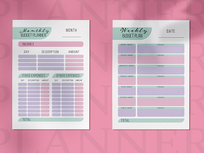 Budget Planner budget planner business design graphic design illustration monthly planner page planner template vector web weekly planner