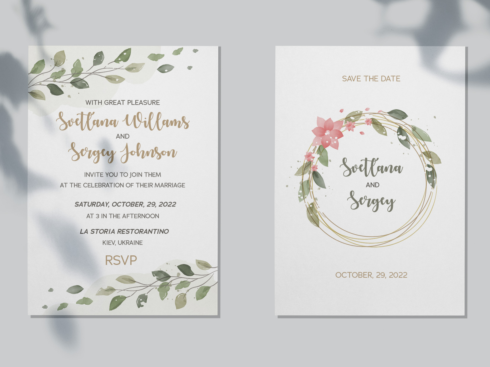 Rustic wedding invitation by Liudmyla Kharlan on Dribbble